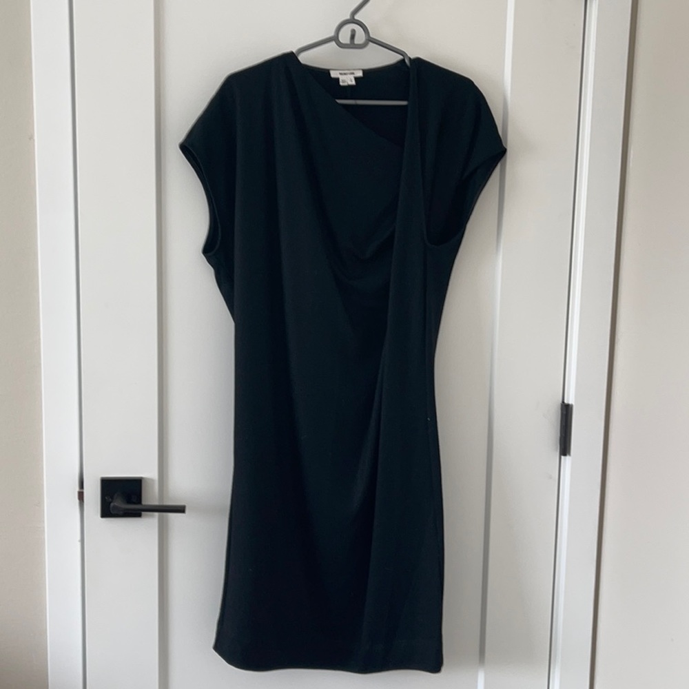 Helmut Lang jersey wool dress, asymmetric neckline